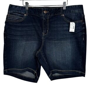 Maurices Dark Wash Denim Jean Shorts Womens Plus Size 22 High Rise Casual Summer